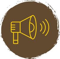 Loud Speaker Line Circle Yellow Icon vector