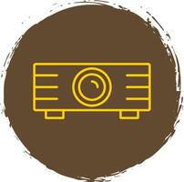 Projector Line Circle Yellow Icon vector