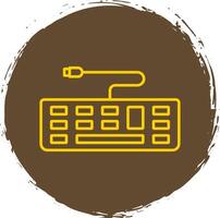 Keyboard Line Circle Yellow Icon vector