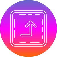 Turn up Line Gradient Circle Icon vector