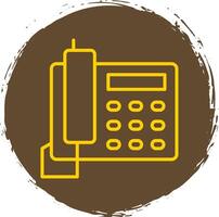 Telephone Line Circle Yellow Icon vector