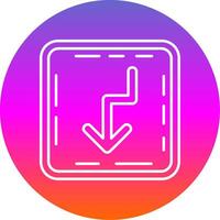 U turn Line Gradient Circle Icon vector