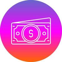 Dollar Line Gradient Circle Icon vector