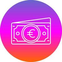 euro línea degradado circulo icono vector