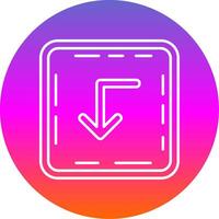 Turn down Line Gradient Circle Icon vector
