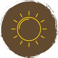 Sun Line Circle Yellow Icon vector