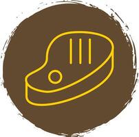 Meat Line Circle Yellow Icon vector