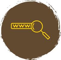 Keyword Search Line Circle Yellow Icon vector