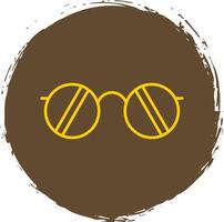 Sunglasses Line Circle Yellow Icon vector