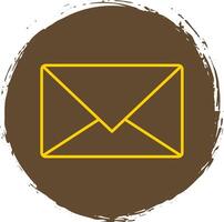 Email Line Circle Yellow Icon vector