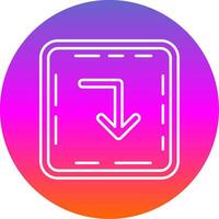 Turn down Line Gradient Circle Icon vector