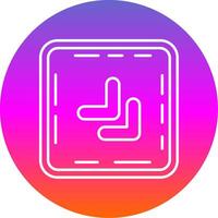 Chevron Line Gradient Circle Icon vector
