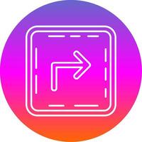 Turn Line Gradient Circle Icon vector