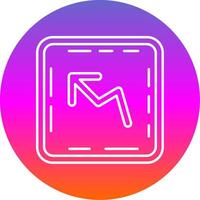 Trend Line Gradient Circle Icon vector