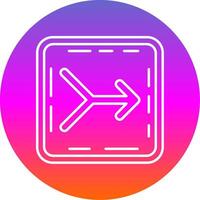 Merge Line Gradient Circle Icon vector