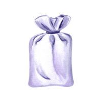 púrpura bolso para hierbas, bolsa, bolso para condimentos, bolsita con lavanda, almohadilla, acuarela ilustración. aislado mano dibujado contenedor. Clásico dibujo modelo para tarjeta, vajilla, bordado, pegatina. png