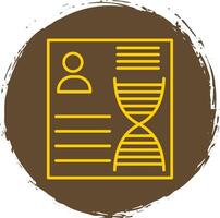 DNA Line Circle Yellow Icon vector