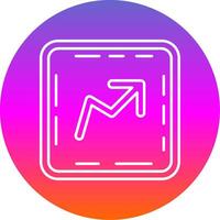 Trend Line Gradient Circle Icon vector