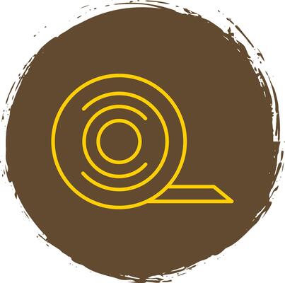 Duct Tape Line Circle Yellow Icon