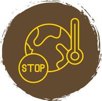 Stop Global Warming Line Circle Yellow Icon vector