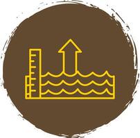 Sea Level Rise Line Circle Yellow Icon vector