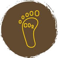 Carbon Footprint Line Circle Yellow Icon vector