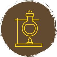 Bunsen Burner Line Circle Yellow Icon vector
