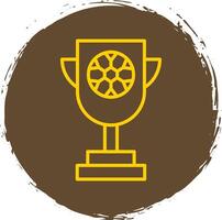 Trophy Line Circle Yellow Icon vector