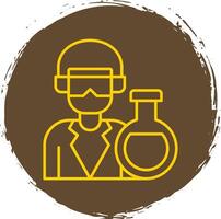 Chemist Line Circle Yellow Icon vector