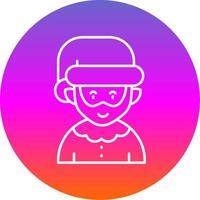 Elfie Line Gradient Circle Icon vector