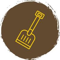 Shovel Line Circle Yellow Icon vector