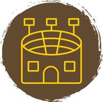 Stadium Line Circle Yellow Icon vector