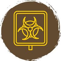 Biohazard Line Circle Yellow Icon vector