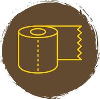 Toilet Paper Line Circle Yellow Icon vector