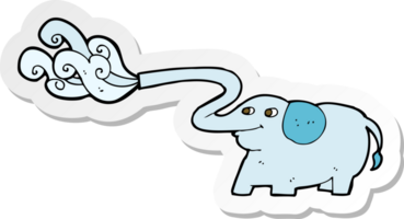 sticker of a cartoon elephant squirting water png