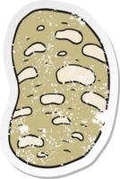 retro distressed sticker of a cartoon potato png