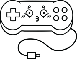 line drawing cartoon game controller png