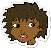 sticker of a cartoon surprised woman png