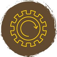 Gear Wheel Drawing Line Circle Yellow Icon vector