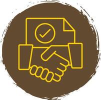 Agreement Line Circle Yellow Icon vector