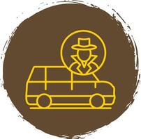 Thief Van Line Circle Yellow Icon vector