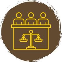 Court Jury Line Circle Yellow Icon vector