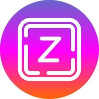 Letter z Line Gradient Circle Icon vector