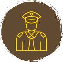 Policeman Line Circle Yellow Icon vector