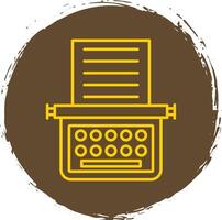 Typewriter Line Circle Yellow Icon vector