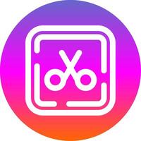 Scissor Line Gradient Circle Icon vector
