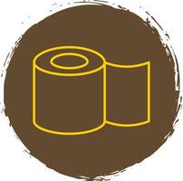 Tissue Roll Line Circle Yellow Icon vector