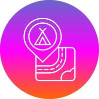 Caming Line Gradient Circle Icon vector