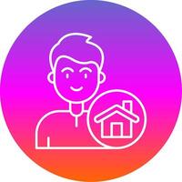 Home Line Gradient Circle Icon vector