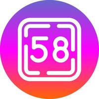 Fifty Eight Line Gradient Circle Icon vector